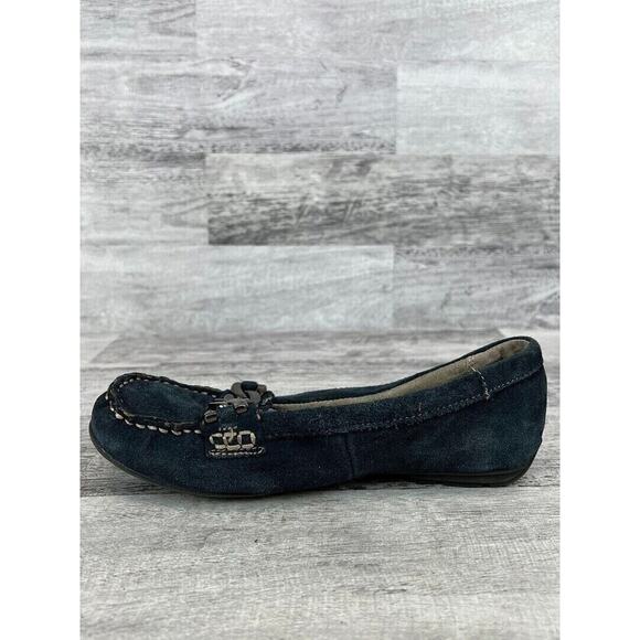 Naturalizer N5 Womens Size 7M Suede Chain Loafers Navy Blue Slip-On Casual Shoes - Picture 6 of 8